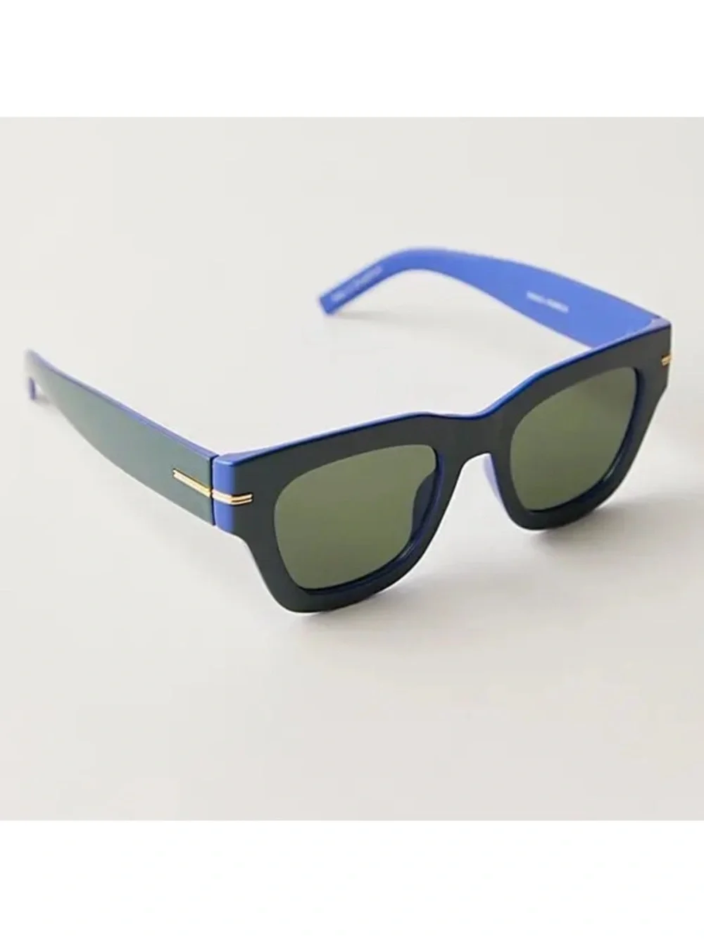 Free People Jackson Two Tone Square Sunglasses Green Blue Black Gold NEW NWT